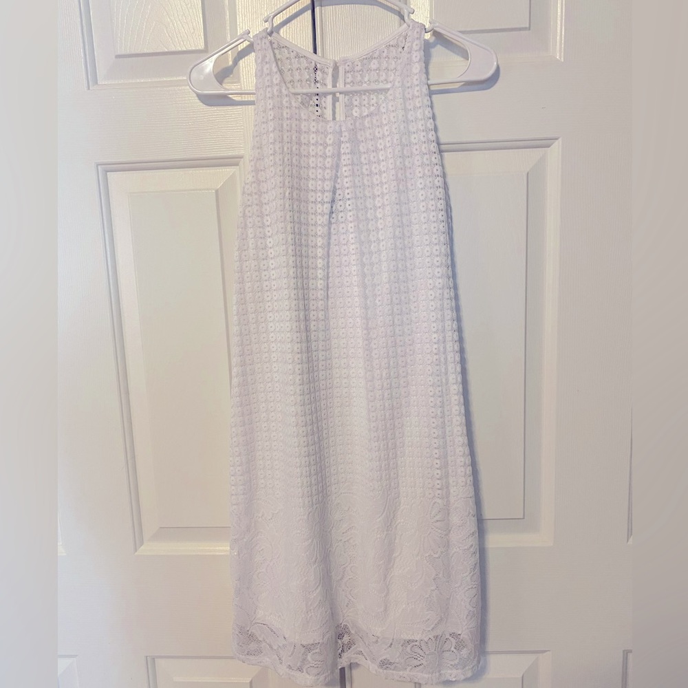 White Lace Flowy Dress - Size Medium